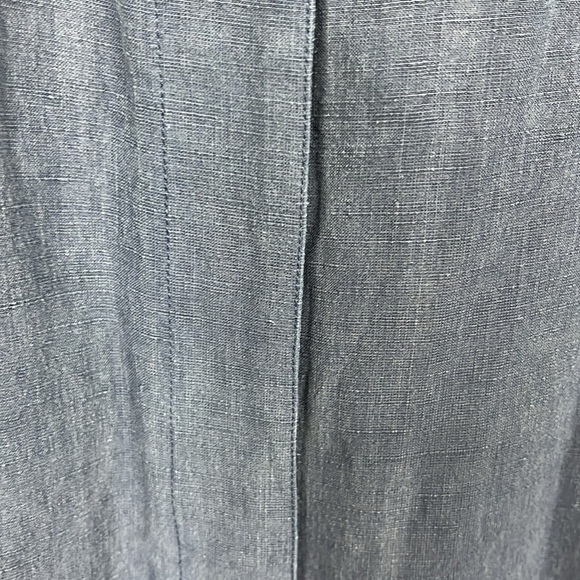 Lord & Taylor Womens Shift Dress 14 Navy Hidden Button Down Sleeveless 72% Silk - Picture 7 of 15